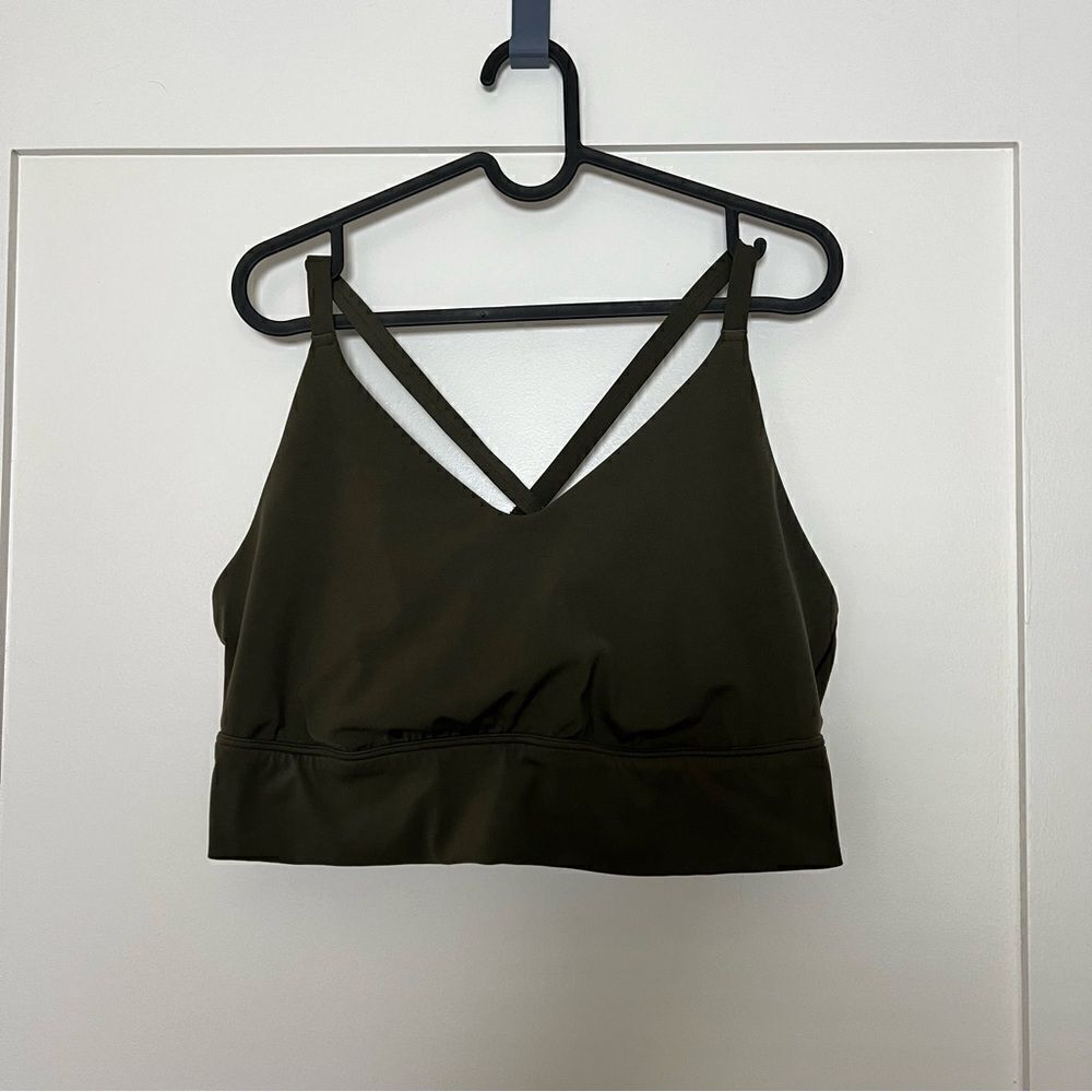 Offline By Aerie Sports Bra Real Me Womens Sz XXL Green Crossback Stretch Gym